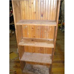 Pine bookshelf w/beadboard backing
