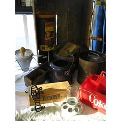 Old wood crate filled w/variety