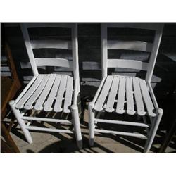 Pr. Of white ladder back chairs