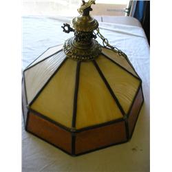 Stained glass hanging light fixture