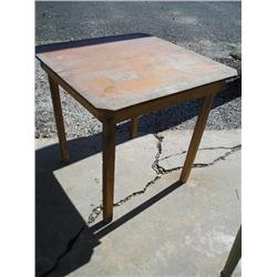 Square wood domino table