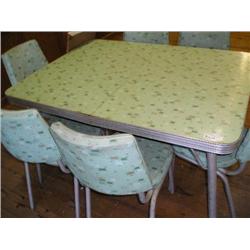 Retro laminate table w/leaf and 6 chairs
