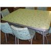 Image 1 : Retro laminate table w/leaf and 6 chairs