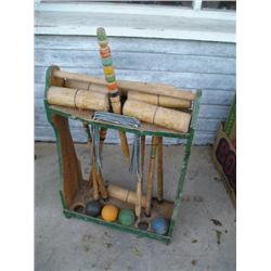 Wood croquet set
