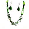 Image 1 : 1)  EMERALD GREEN TITANIUM CRYSTAL AND MURANO GLAS