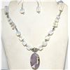 Image 1 : 7)  OPALINE AND DENDRITIC OPAL 19" NECKLACE WITH