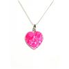 Image 1 : 12)  HOT PINK HEAR SHAPED BOULDER OPAL PENDANT ON