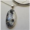 Image 1 : 6)  ELONGATED OVAL DENDRITIC OPAL PENDANT,