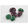 Image 1 : #12-RED RUBY & GREEN EMERALD GEMSTONE  73.70 CT