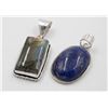 Image 1 : #65- NATURAL LABRADORITE & LAPIS LAZULI PENDANT