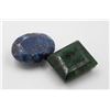 Image 1 : #22- GREEN EMERALD & SAPPHIRE GEMSTONES 58 CT