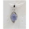 Image 1 : #109-UNHEATED BLUE TAZANITE & CZ PENDANT