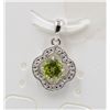 Image 1 : #107-UNHEATED GREEN PERIDOT & CZ  ENDANT