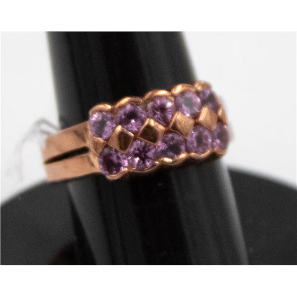 #125- UNHEATED PURPLE AMETHYST RING SIZE 6.75