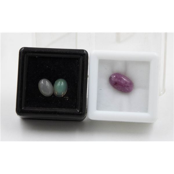 #173-UNHEATED OPAL 1.50 CT  & HEATED RUBY 4.30CT