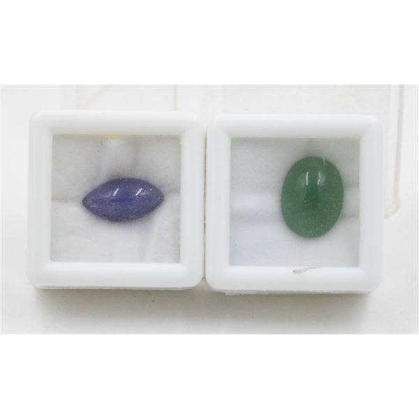 #187-UNHEATED TANZANITE 4.48CT& AVENTURINE 6.02 CT