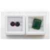 Image 1 : #156- UNHEATD RED GARNET 2.85CT & EMERALD 10.15 CT