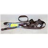 ROGS MEDIUM LEASH, COLLAR AND HARNESS - BROWN