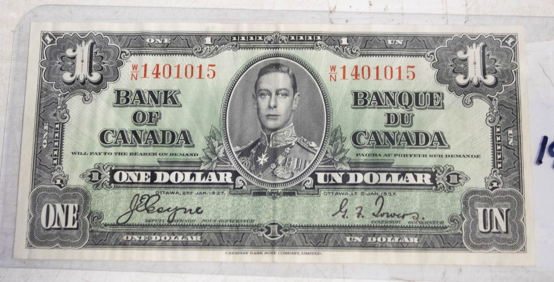 1937 $1 -NOTE