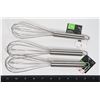 THREE NEW STAINLESS STEEL WHISKS