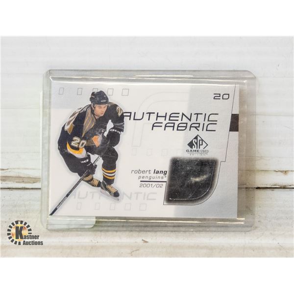 ROBERT LANG GAME WORN JERSEY CARD