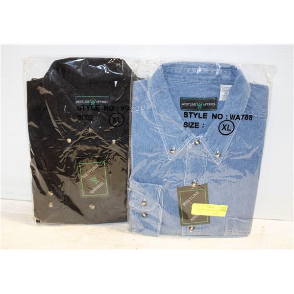 NEW MEN'S SHIRTS 1BLACK/1DENIM SIZE XL