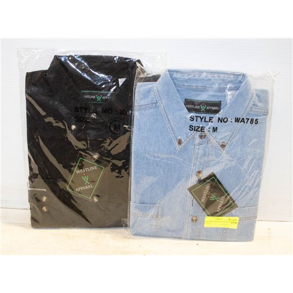 NEW MEN'S SHIRTS 1DENIM/1BLACK SIZE M