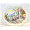 RETRO TIN TRAY WITH GREEK GARDEN MOTIF
