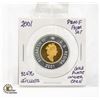 Image 1 : 2001 92.5% SILVER $2 WITH GOLD PLATED INNER CORE