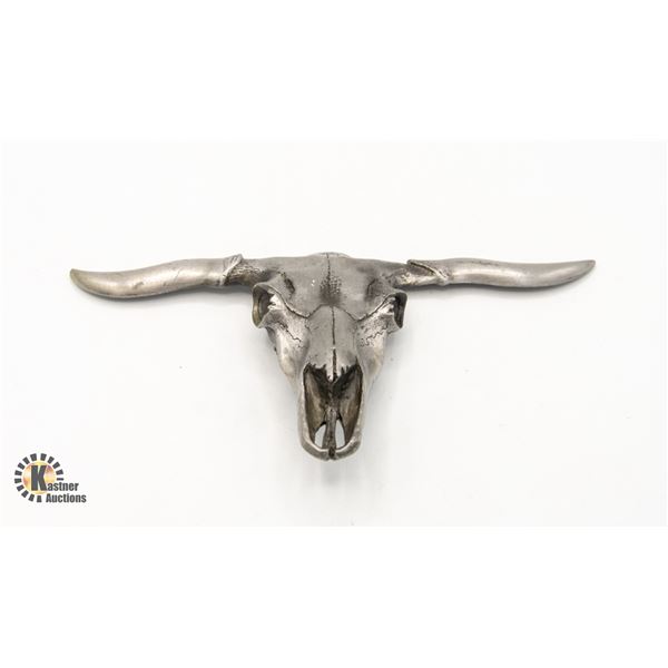 VINTAGE JEWELERS PEWTER LONGHORN BELT BUCKLE