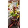Image 1 : FAUX FLORAL ARRANGEMENT IN VASE 60" TALL