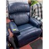 Image 1 : ESTATE BLUE LEATHERETTE ROCKING RECLINER