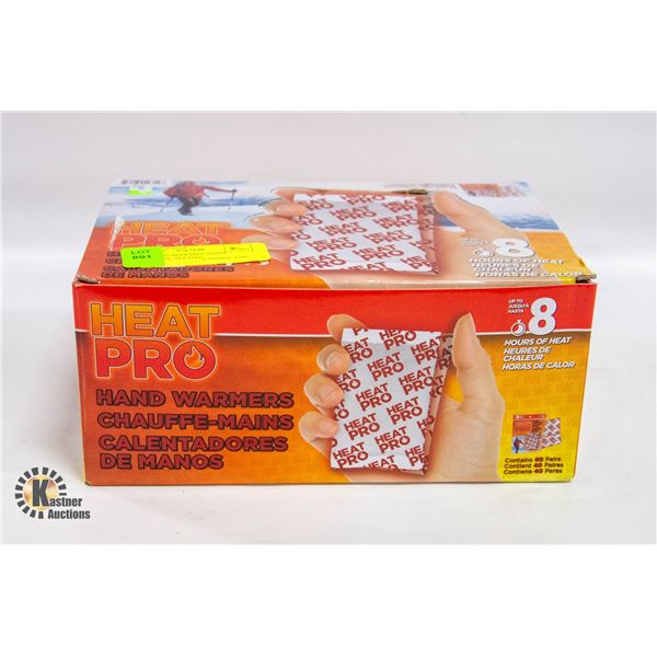 HEAT PRO ADHESIVE HAND WARMERS, 40 PAIRS