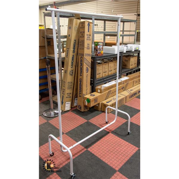NEWLY BUILT ROLLING CLOTHES RACK WITH LOCKING