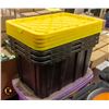 Image 1 : LOT OF 4 HEAVY DUTY STORAGE TOTES