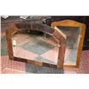 Image 1 : 2 WOODEN FRAMED MIRRORS. ONE BEVELED