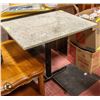 Image 1 : STONE TOP TABLE *CRACKED THROUGHOUT*