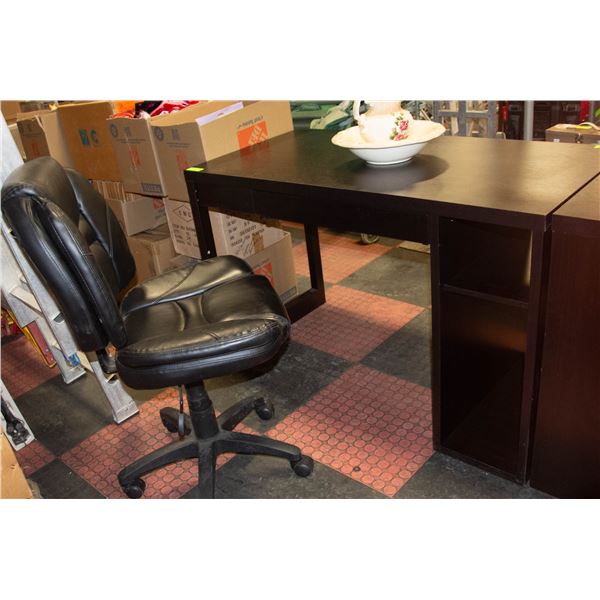 DESK WITH OFFICE CHAIR 47" X 23.5" X 30"