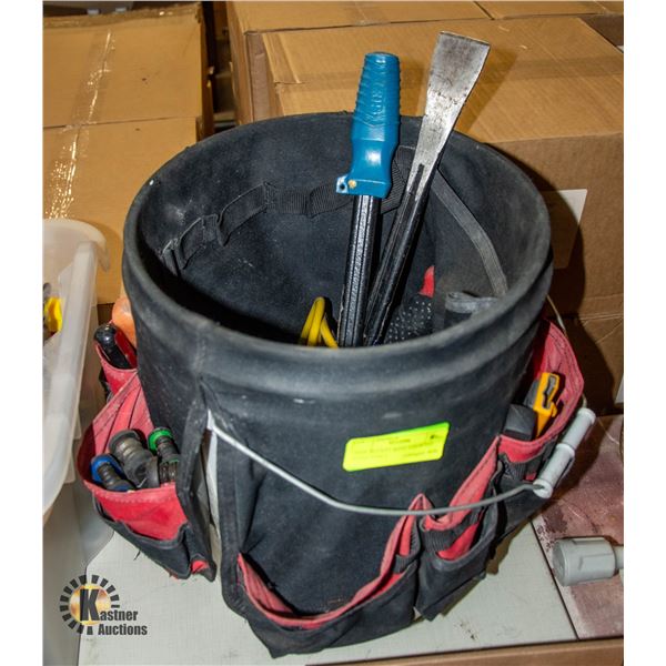 TOOL BUCKET WITH ASSORTED HAND TOOLS