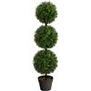 Image 1 : NEW 3 FT FAUX BOXWOOD TRIPLE BALL TOPIARY TREE