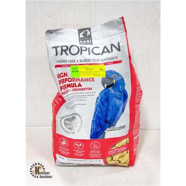 NEW 3.3LB BAG OF HAGEN TROPICAN PARROT BISCUITS