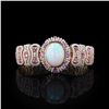 Image 1 : 11.07 ctw Opal, 6.81 ctw Pink Sapphire and 13.12 ctw Diamond 14K Yellow Gold Bra