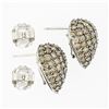 Image 3 : 18K Gold 6.5 ctw Fancy Champagne Diamond Large Domed Tear Drop Earring w/ Enhanc