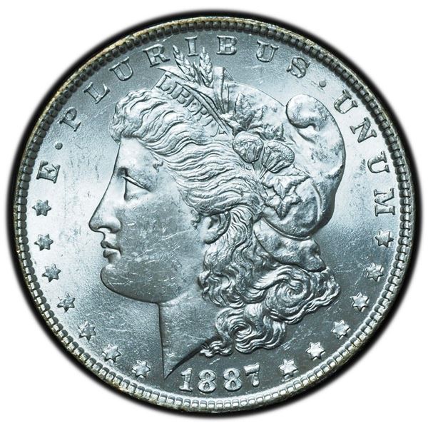 1887 Morgan Dollar Bright White BU Brilliant Uncirculated