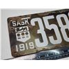 Image 2 : 1919 Porcelain Saskatchewan license plate - 35805