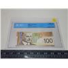 Image 3 : 2003 CCCS graded. Canadian 100 dollar bill, Jenkins/Dodge - Prefix BKA 8169181 - UNC 64