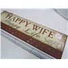 Image 2 : happy wife tin sign - 19"x5.5"