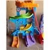 Image 2 : 2 Kid's playsets - Large fisher price car playset & Imaginex - Monsters Inc