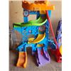 Image 2 : 2 Kid's playsets - Large fisher price car playset & Imaginex - Monsters Inc