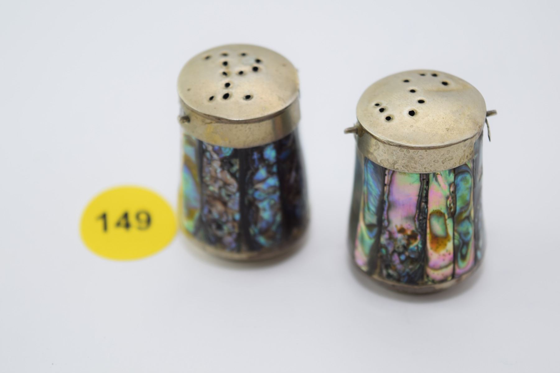 Mother of Pearl salt & pepper shakers - Schmalz Auctions